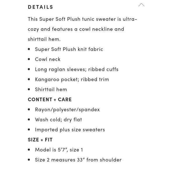 NEW TORRID Sweater Tunic Super Soft Plus Size 1X 14-16 Kangaroo Pocket Cowl‎ - Picture 8 of 9